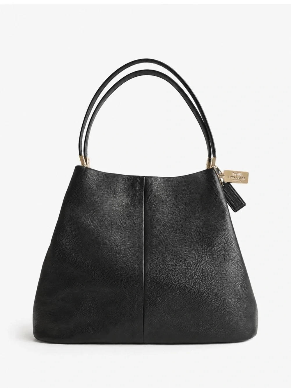 Coach Madison Phoebe Pebble Leather Shoulder Bag Tumbled Navy Lined Black Gold